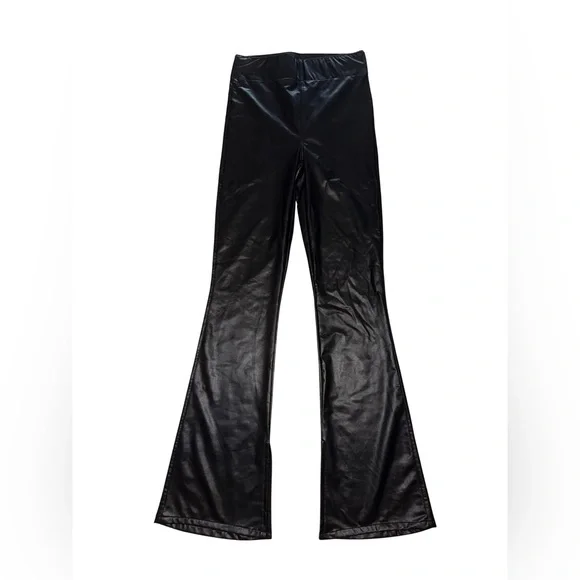 SMYM Nashville Faux Leather Pull On Flare Pants - Picture 4 of 7